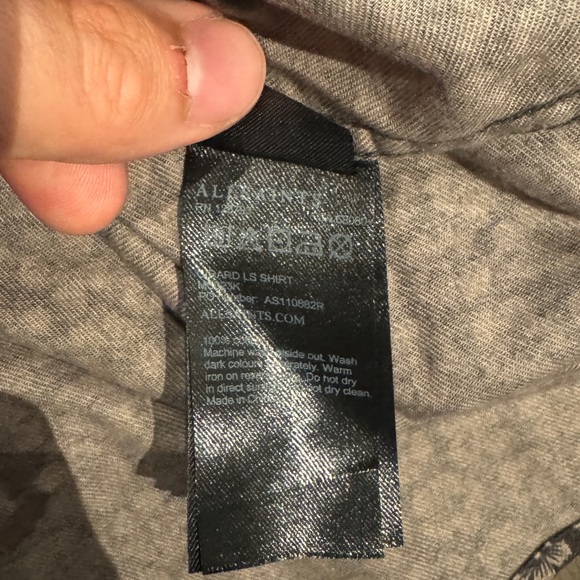 Allsaints Grunge Flower Pattern Long Sleeve Shirt Vintage - Picture 3 of 4